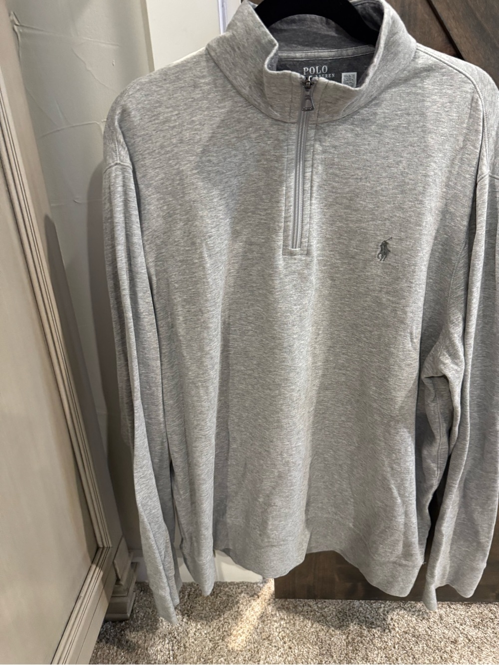 Polo by Ralph Lauren Light Gray Half-Zip Pullover Sweater